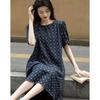 Demanar Women's Retro Petite Denim Dress