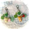 Handmade Beaded Rilakkuma Four-Leaf Clover Japanese Cute Charm Keychain