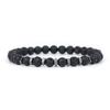 New 6mm Tiger Eyes Lava Stone Strand Bracelet For Men 6 Colors Available Hematite Meditation Healing Braslet Sports Accessories