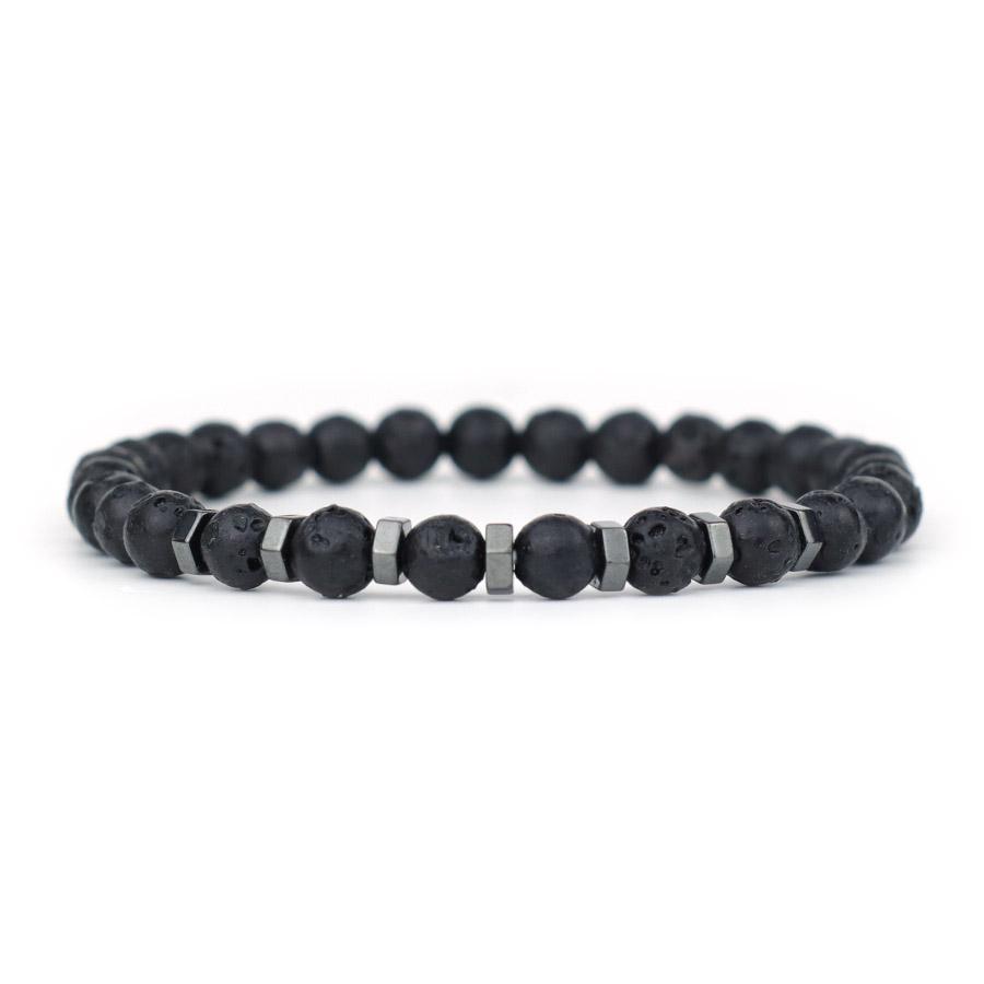 

New 6mm Tiger Eyes Lava Stone Strand Bracelet For Men 6 Colors Available Hematite Meditation Healing Braslet Sports Accessories лавовий