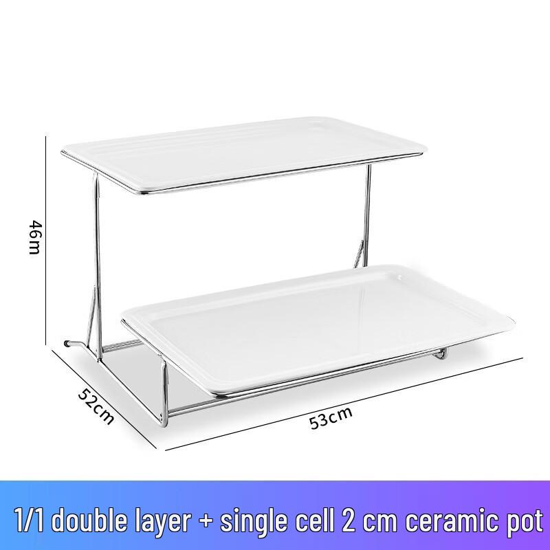 Yunrui Double-Layer Ceramic Buffet Food Display Tray
