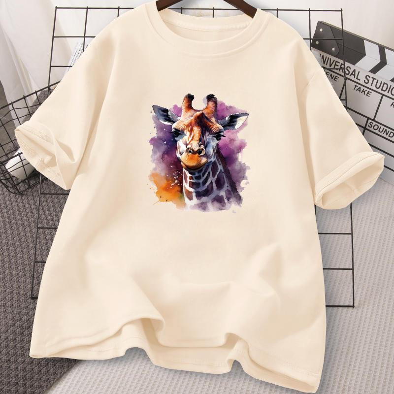 Niedliche Giraffe Aquarell Hitzetransfer Aufkleber Aufbügler für T-Shirts Thermotransfer Vinyl HTV Abziehbild DIY Design