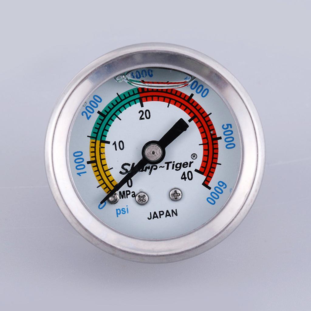 2" Size Liquid Filled Pool Filter Pressure Gauge Steel for Case 0-6000/ 0-40MPa 10mm Back Mount