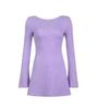 Women's U-word Backless Sexy Slim-fit Solid Color Slightly Pulled Long-sleeved Dress