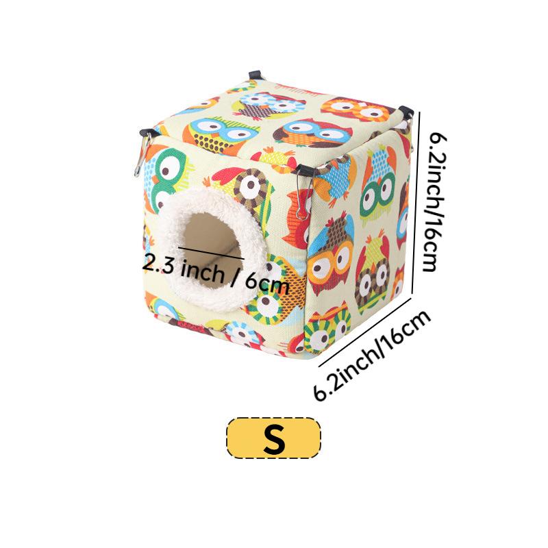 

Winter Bird Bed for Cage Door Window Designed Stable Hook at Four Corners Arctic Velvet Warm All Small Pet Friendly Washable Mat