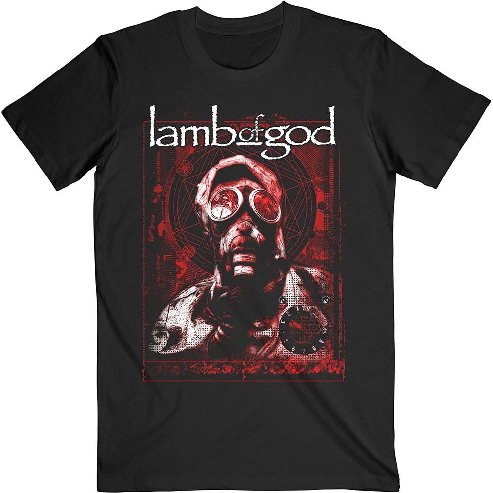 Men s Lamb Of God Gas Masks Waves T-shirt Small Black XXXL
