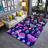 Colorful Neon Mushroom Pattern Suitable As a Non-slip Mat for the Living Room or Bedroom Sofa