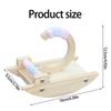 C Shape Bird Swing Stand For Budgies Lovebirds Desktop Play Safe Chewable Wooden Perches With Curved Base