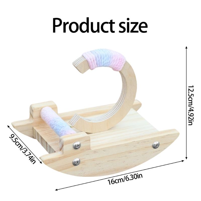 C Shape Bird Swing Stand For Budgies Lovebirds Desktop Play Safe Chewable Wooden Perches With Curved Base