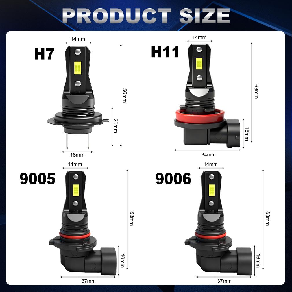 2 Τεμάχια H11 H8 H9 LED Λαμπτήρες Ομίχλης DRL 15000Lm H7 9005 HB3 9006 HB4 Chip CSP LED Φώτα Ομίχλης Φώτα Ημέρας 6500K Λευκό Εξαιρετικά Φωτεινή Λάμπα