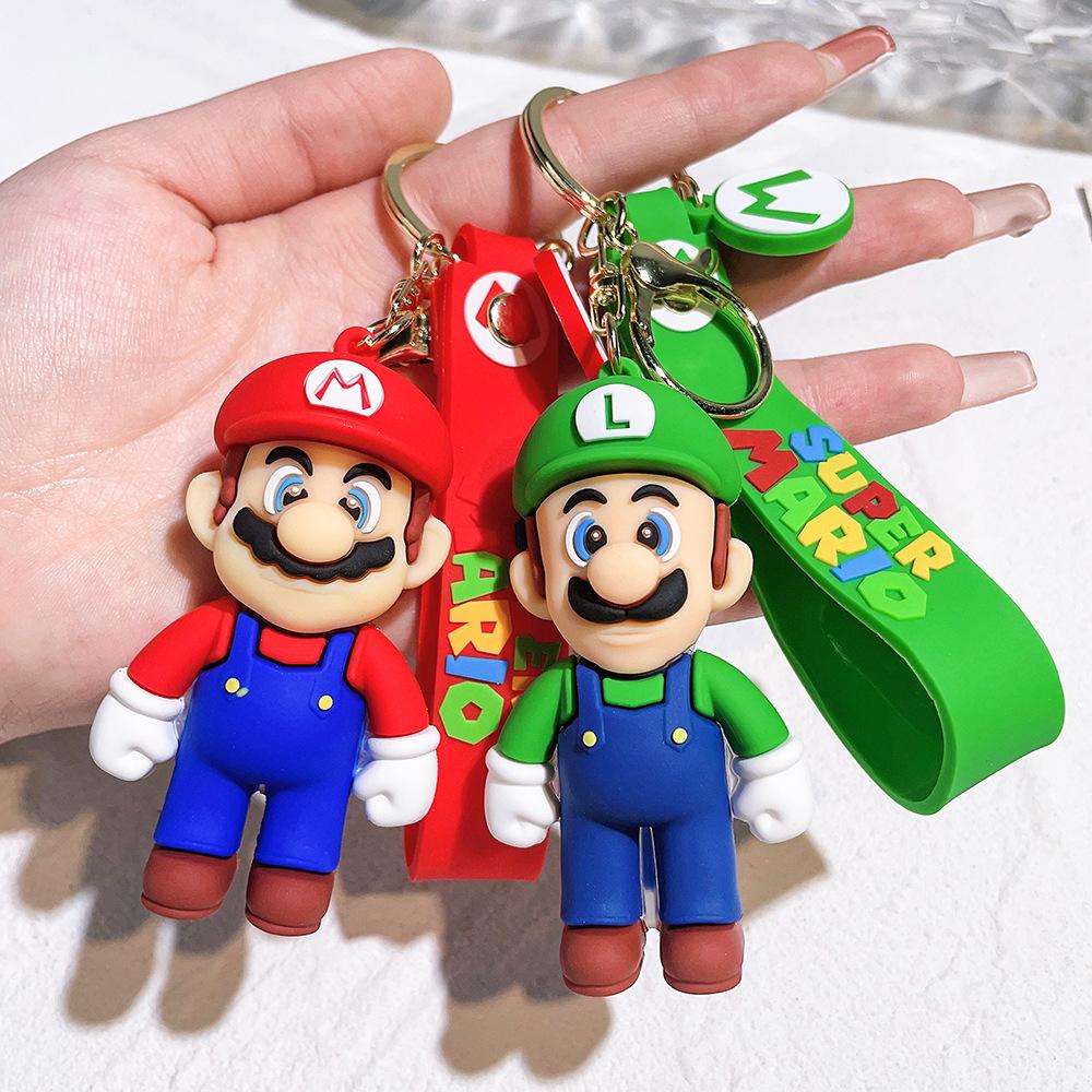 27 Stile Super Mario Bros Schlüsselanhänger Actionfigur Niedlicher Cartoon-Charakter Spielzeugpuppe Modell Dekoration Kindergeburtstagsgeschenk