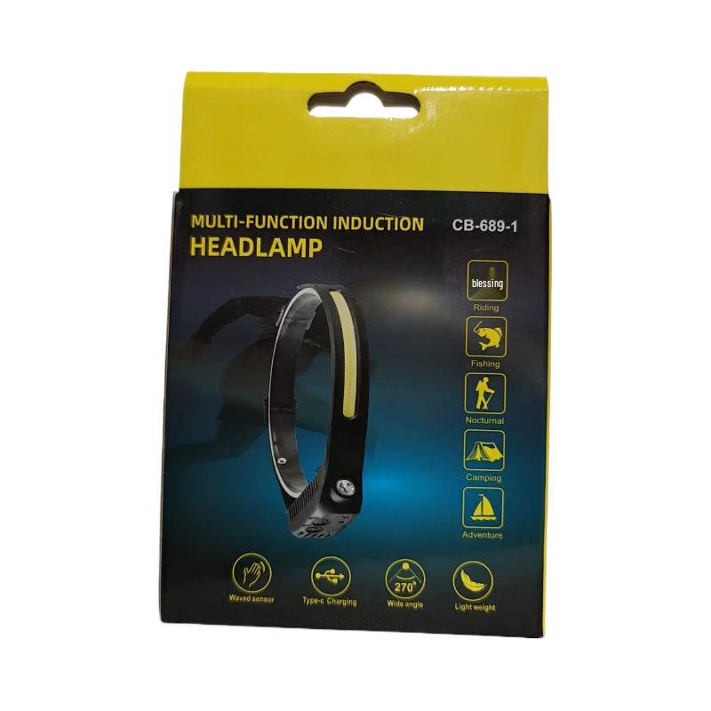 Rechargeable LED Induction Headlamp: Strong COB Light for Night Fishing and Outdoor Use