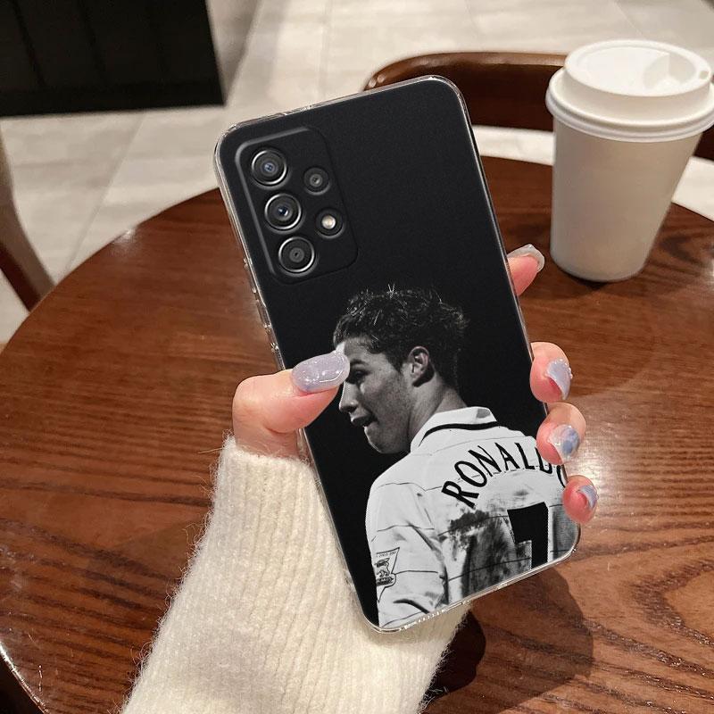 C-R-7-Dark Football Clear Soft Phone Case For Samsung Galaxy A56 A57 A37 A55 A54 A36 A35 A26 A25 A16 A17 A07 A52 A34 A21s Cover
