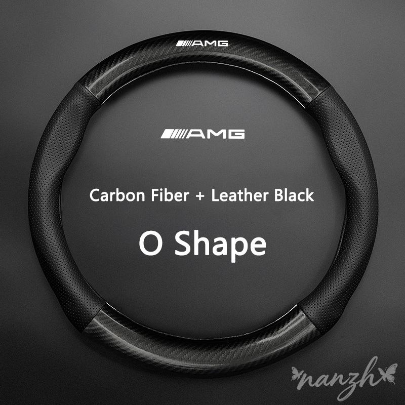 HXA1 Leather Car Steering Wheel Cover For Mercedes W204 Grille Benz C C204 S204 2007-2014 C180 C200 C250 C300 C350 AMG Accessories