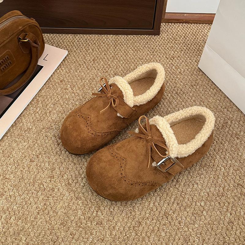 Design Sense Women's Winter New All-inclusive Plush Single Shoes Plush Warm Casual Cotton Shoes