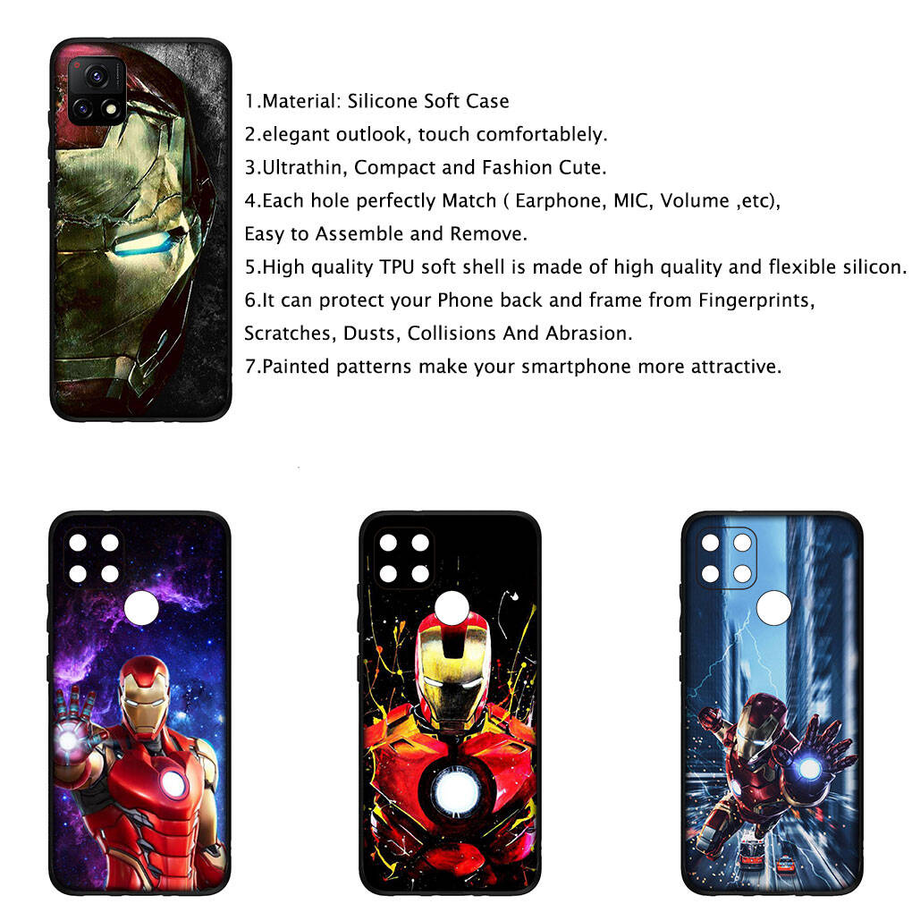 Cover for iPhone 17 16 15 Xiaomi Poco Redmi Note 14 13 12 11 Pro Max 9 16e Samsung Galaxy S25 S24 S23 OPPO Huawei Marvel Iron Man Ironman Phone Case
