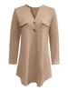 Women's V-Neck Button-Up Long Sleeve Top for Fall/Winter