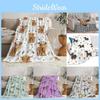Highland Cow Print Blanket Animal Flower Throw Blankets Plush Flannel Bedding