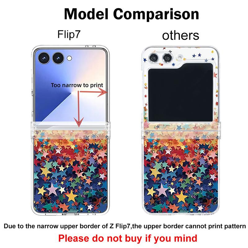 Colorful Stars Print Case For Samsung Galaxy Z Flip 8 7 FE 6 5 Z Flip8 Flip7 Flip6 Magnetic Clear Hard PC Folding Phone Cover