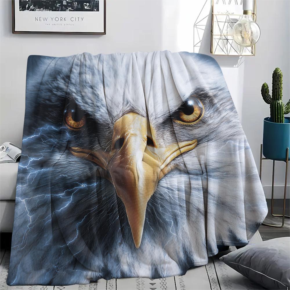 Eagle Print Flannel Blanket, High Quality Comfortable for All Seasons, Home Decor, Warmth and Comfort, Perfect for Christmas Gifts