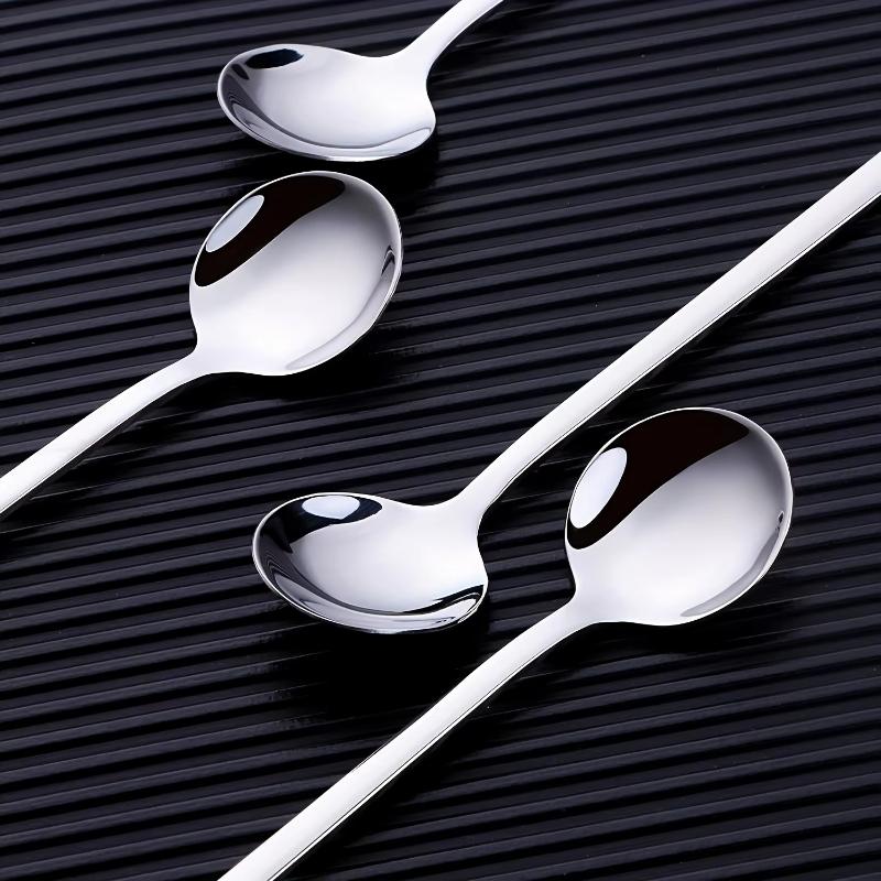 10Pcs Stainless Steel Coffee Spoons, Dessert Spoons, Teaspoons, Seasoning Spoons,Suitable For Home, Cafe,Party, Kitchen Supplies