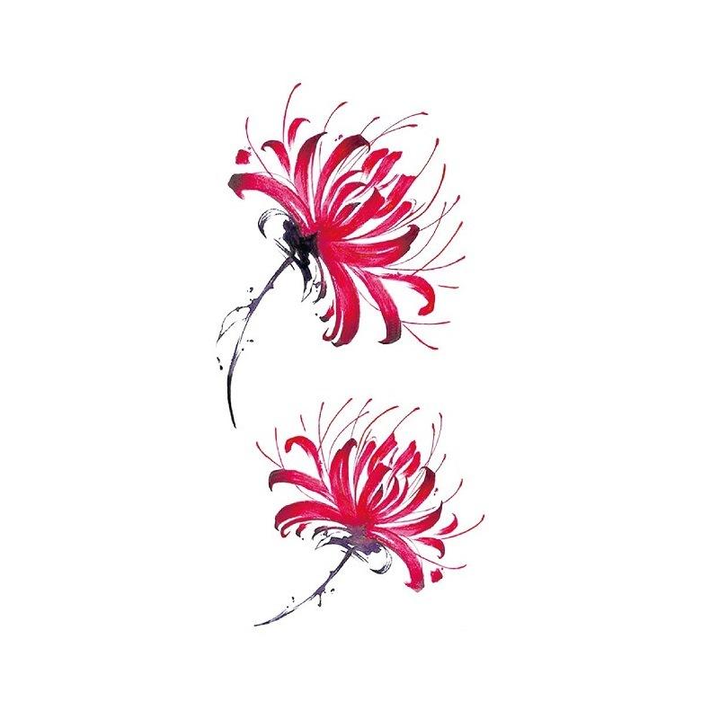 Higan Flower Tattoo Sticker Women'S Chest Clavicle Wrist Fashion Personality Photo Cover Mark Simulation Tattoo Applique Tattoo
