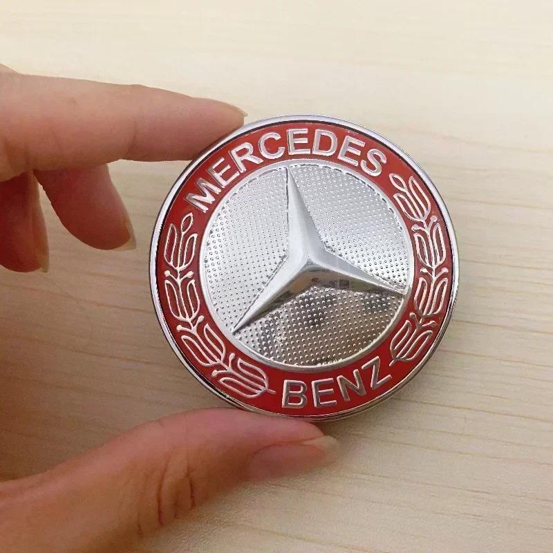 57mm ABS Car Flat Hood Emblem Sticker Front Badge Logo For Mercedes Benz AMG C180 E300 S200 W206 W205 A0008171801 Accessories