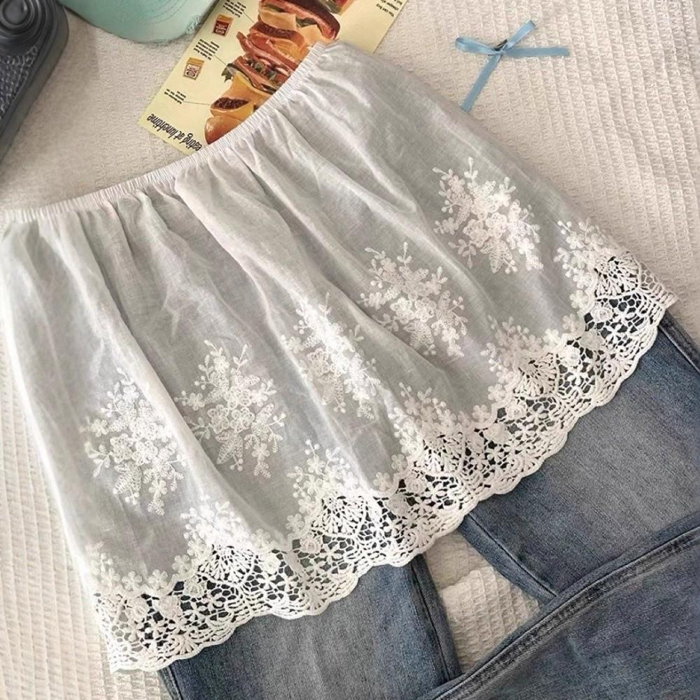 High Waist Lace Underskirt Slips Flower Mesh Underskirt Slips Dress Safety Skirt Petticoat Girls