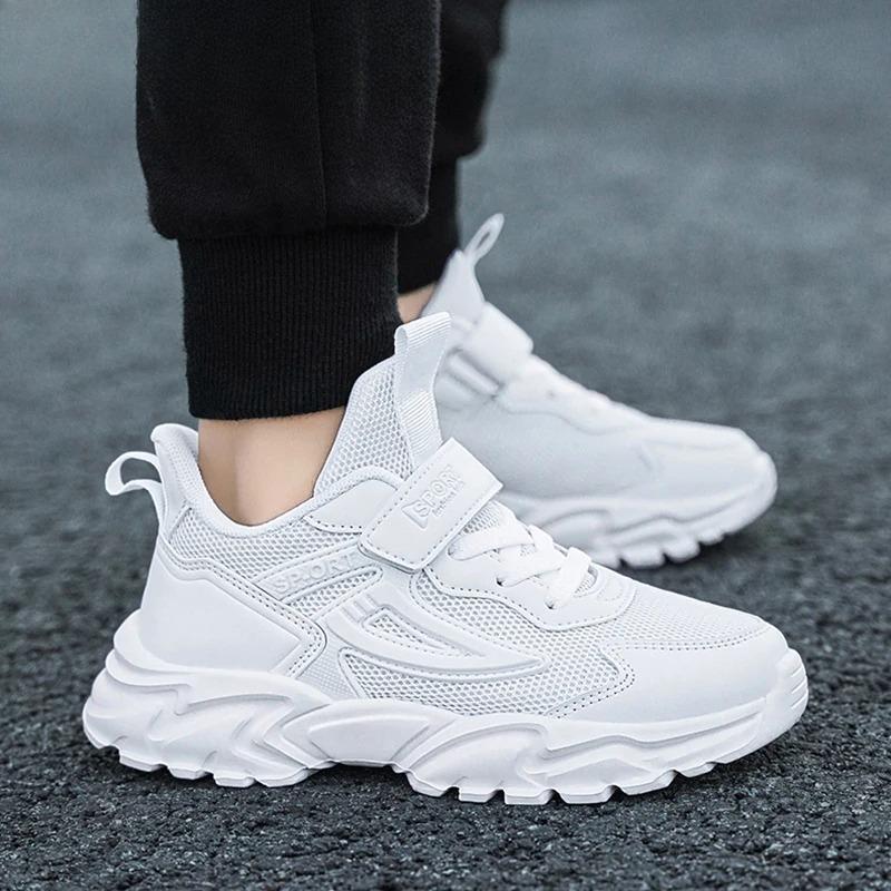 White Kids Sneakers Breathable Lightweight Non-slip Children's Running Shoes for Boys Girls Outdoor Sports Casual Walking