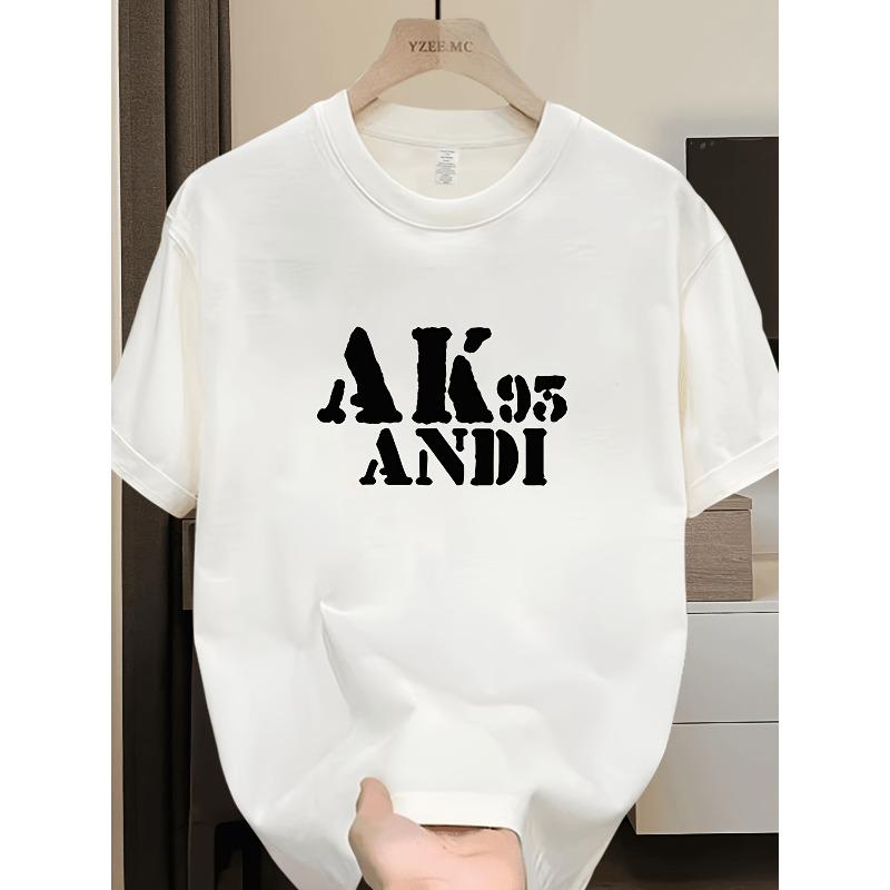 European sizes Heavyweight Pure Trendy Print Short-Sleeve T-Shirt for Men, New Summer Casual Style, Loose Fit, Versatile Top in Large Sizes