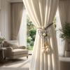 2PCS Curtain Holder Pearl Curtain Buckle Adjustable Curtain Binding Curtains Tie Rope  Kitchen