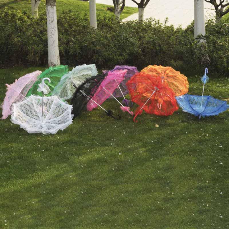 60Cm Women Ladies Cotton Lace Parasol Umbrella Bridal Wedding Party Handmade