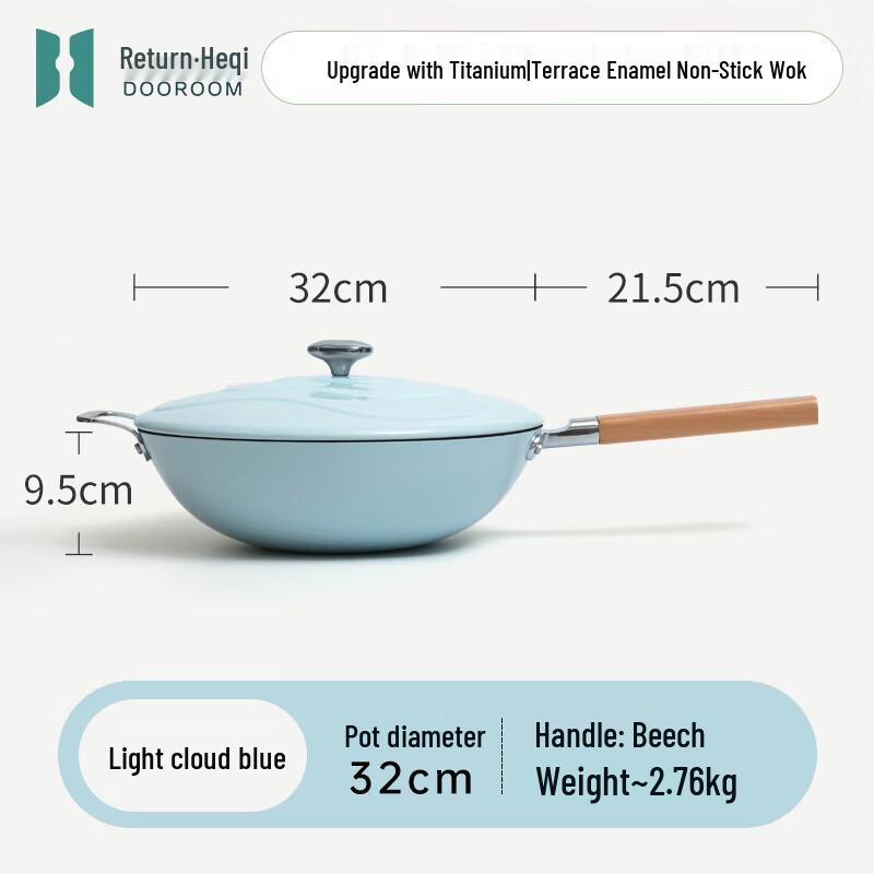 Coating-Free Titanium Cast Iron Wok