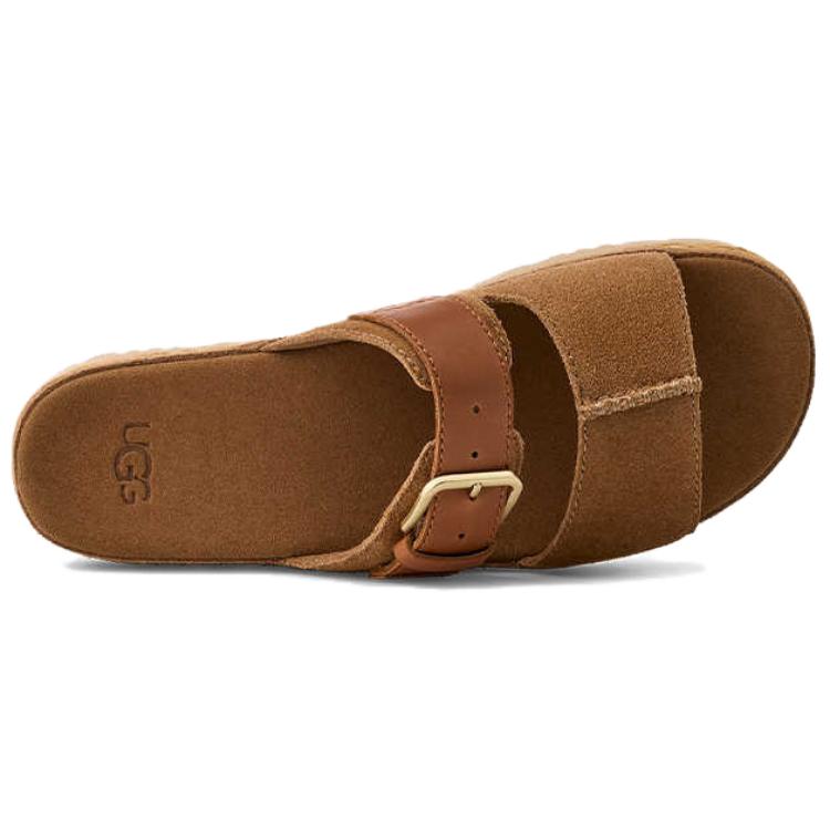 UGG Aubrey Slide Comfortable Simple One-Strap Sandals Women Sandals Brown 1167451-CHE