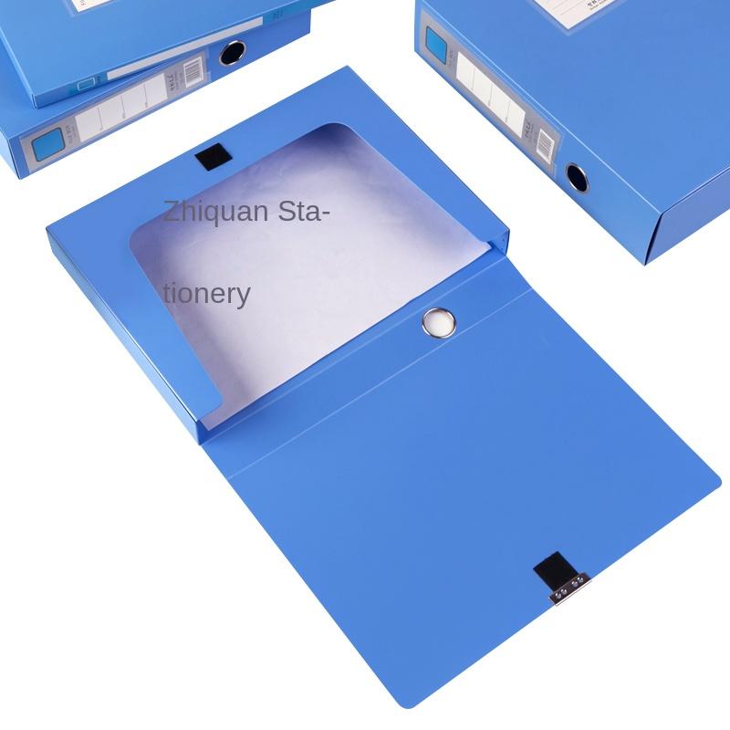 A4 File Box Thickened Office Supplies Plastic Folder Storage Customizable  Customization for Document Data (Blue,A4)