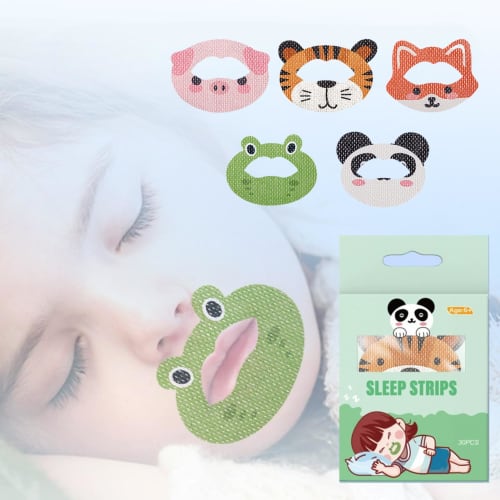 

ComfyCove Mouth Closure Tape, Nose Breathing Tape, Snoring Prevention Aid, 30 Sheets, Kids Mouth Breathing Prevention Tape, Cute Animal Design, Preven