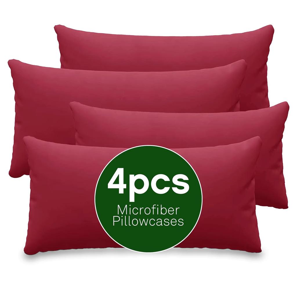 4 PCS Pillowcases Microfiber Pillowcases for Bedroom, Living Room Pillow Protector Cotton Pillowcases Bedroom Pocket
