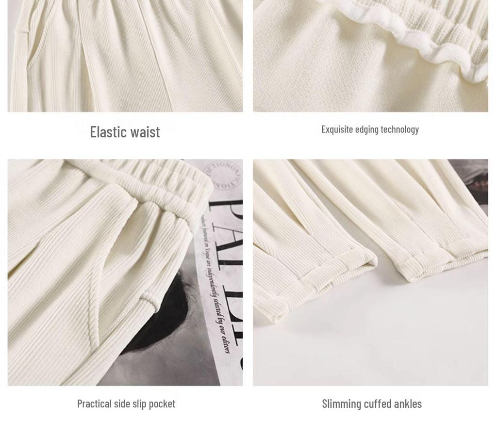 Women's Plus Size High Waist Harem Joggers - Spring/Autumn Slimming Cuffed Fleece Pants