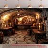 Medieval Stone Dungeon Tavern Bar Tapestry Wall Hanging For Game Room Bedroom Decor Rustic Fantasy Art Print Home Decorationgift