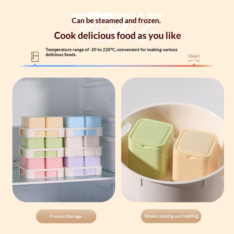 Food Grade Baby Food Storage Containers 4 Grids with Lids Tray Design for Baby Homemade Food Freezing Use