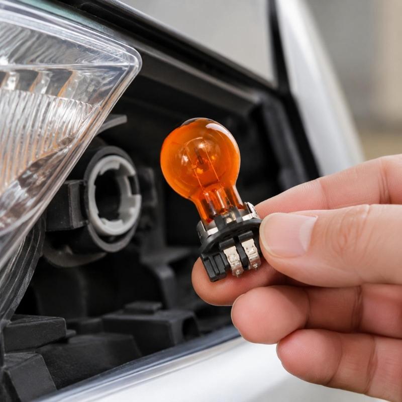 Front Turn Signal Replacement Bulb PWY24W Orange Glass Signal Light with Socket Base, Visible Filament Structure, N10776302, One Bulb Pack for Car