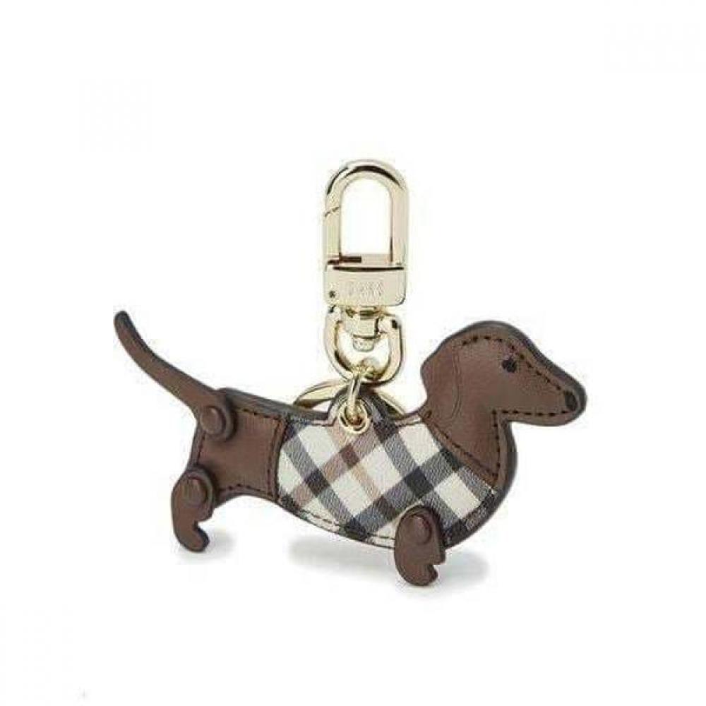 Daks Puppy Brown Check Leather Keyring Dbho6fe84w3 Single option