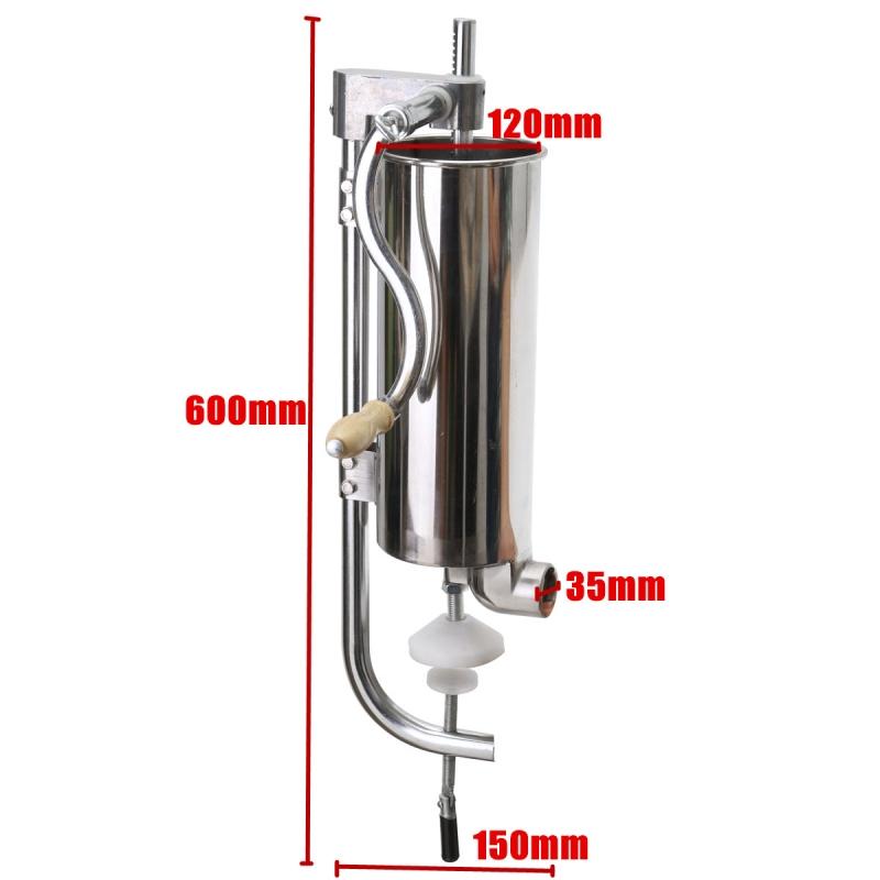 4L 304 Stainless Steel Meat Sausage Stuffer Maker Vertical Machine 4 Tube Commercial 600*150*120mm