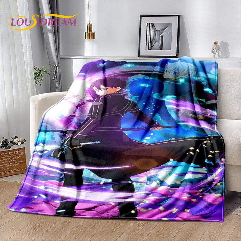 Sword Art Online SAO Anime Cartoon Soft Plush Blanket,Flannel Blanket Throw Blanket for Living Room Bedroom Bed Sofa Picnic Kids