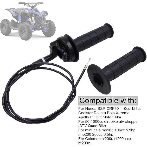 7/8" Throttle Accelerator Handle Grips: Compatible With 50Cc, 80Cc, 90Cc, 110Cc 125Cc 140Cc 150Cc 200Cc Dirt Bike, Mini Bike Throttle Assembly