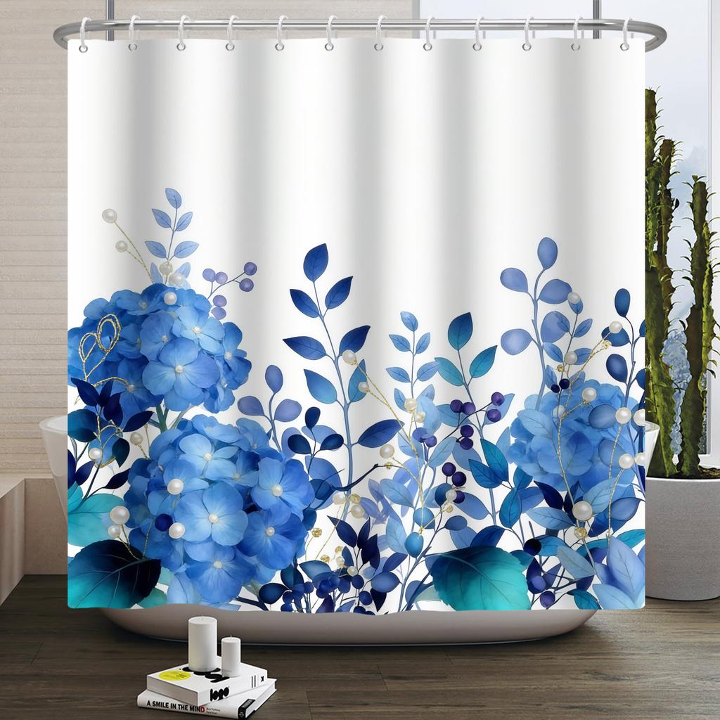 Flower Theme Bathroom Shower Curtain Fresh Sunflowers Roses Lilies Decoration Waterproof Bathroom Polyester Curtain With Hooks