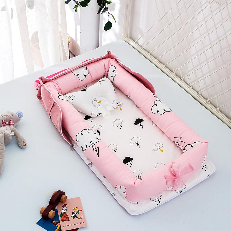 Portable bed-in-bed baby crib foldable newborn bed removable bionic anti-pressure bb bed-in-bed