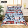 Duvet Cover Cartoon Excavator Tractor King Duvet Cover Cartoon Construction Truck Bedding Sets Vehicle for Children Room Decor