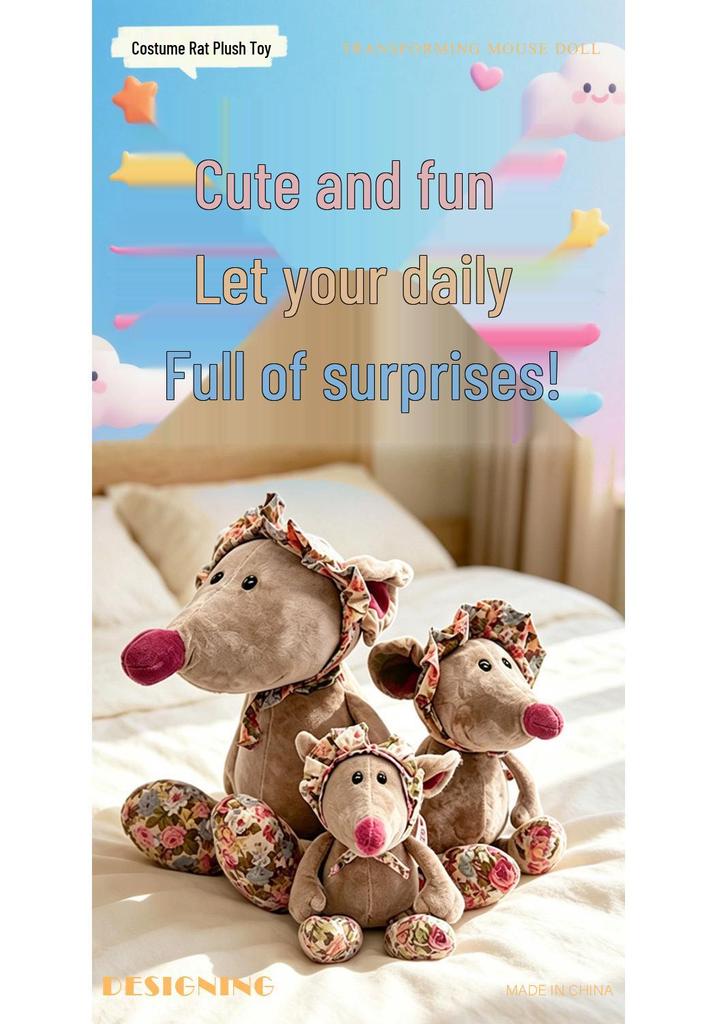 Adorable Mouse Plush Toy: Flower Cloth, Children's Hug Pillow & Soothing Doll - Perfect Birthday Gift