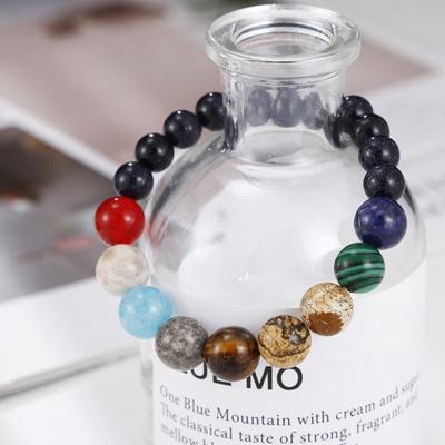 Yousheng 1/2 Pcs Guardian Planet Bracelet Ethnic Style Universe Galactic Eight Planets Solar System Beads Elastic Band Yoga Chakra Bracelet Star Earth